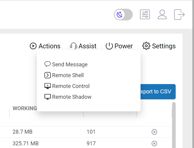 Remote shadow in ControlUp Edge DX