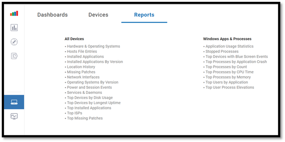 Edge DX Reports Tab