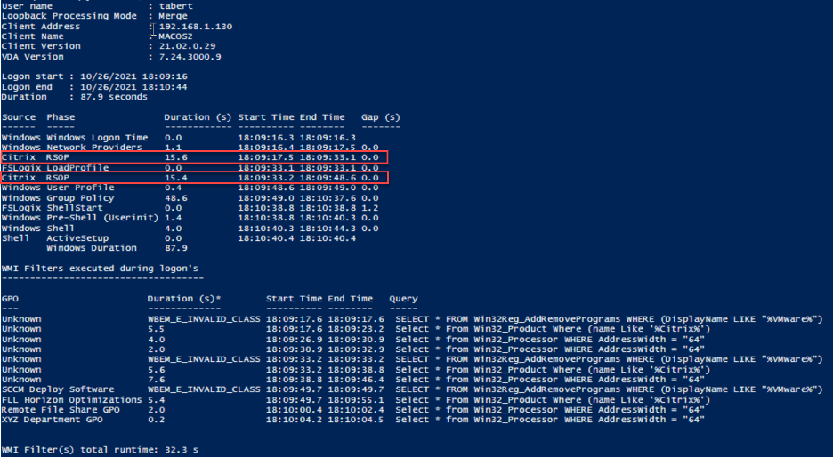 ControlUp Analyze Logon Duration