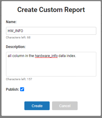 Create Custom Report