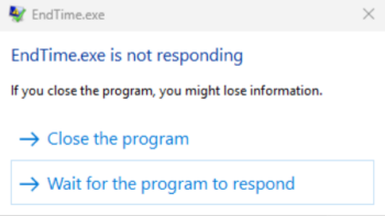 Application not responding