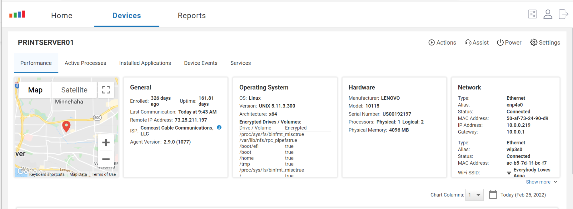 Clicking on a device in Edge DX will bring up more traceroute information about it.